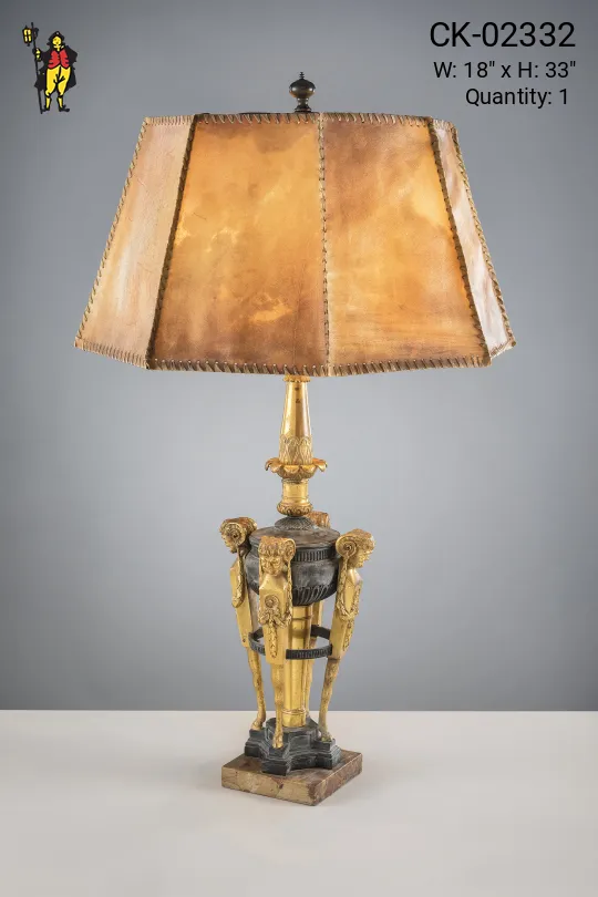 Large Table Lamp w/Old Skin Shade