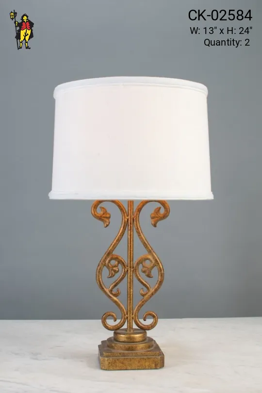Flower Stem Table Lamp w/Drum Shade