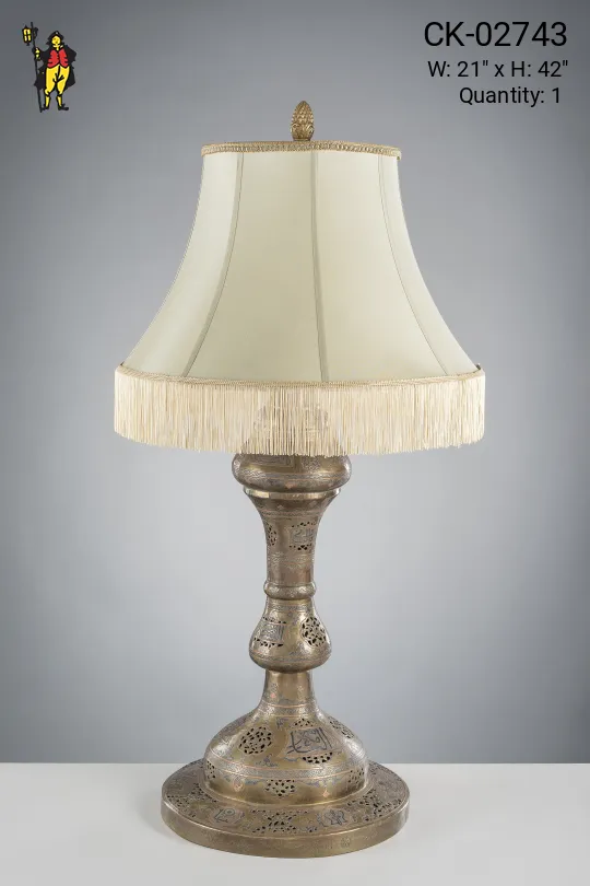 Pierced Brass Ornate Table Lamp