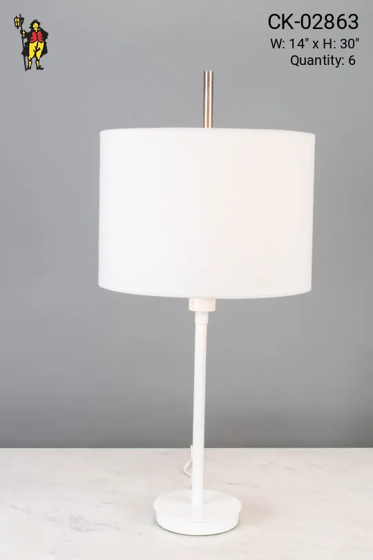 White Pole Table Lamp