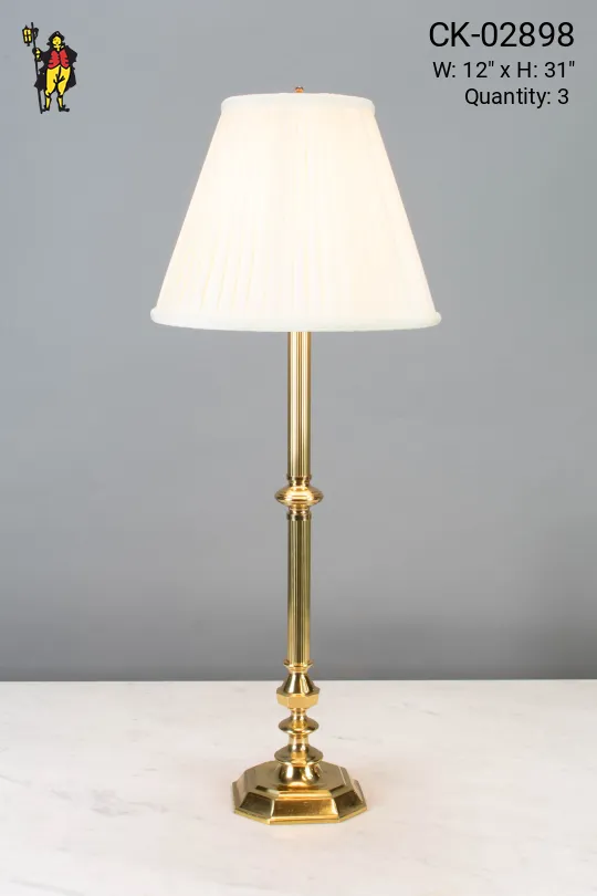 Single Brass Candle Table Lamp