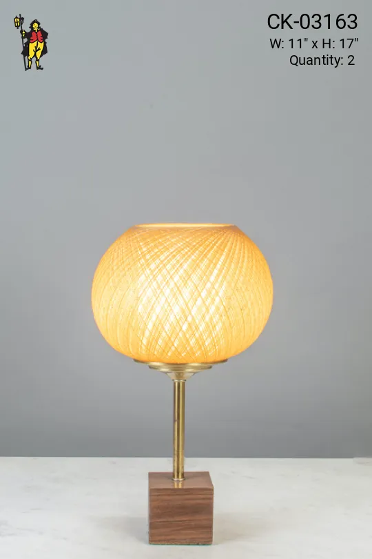 Seventies Style Wooden Table Lamp