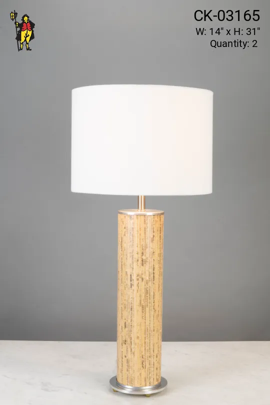 Wooden Textured Table Lamp