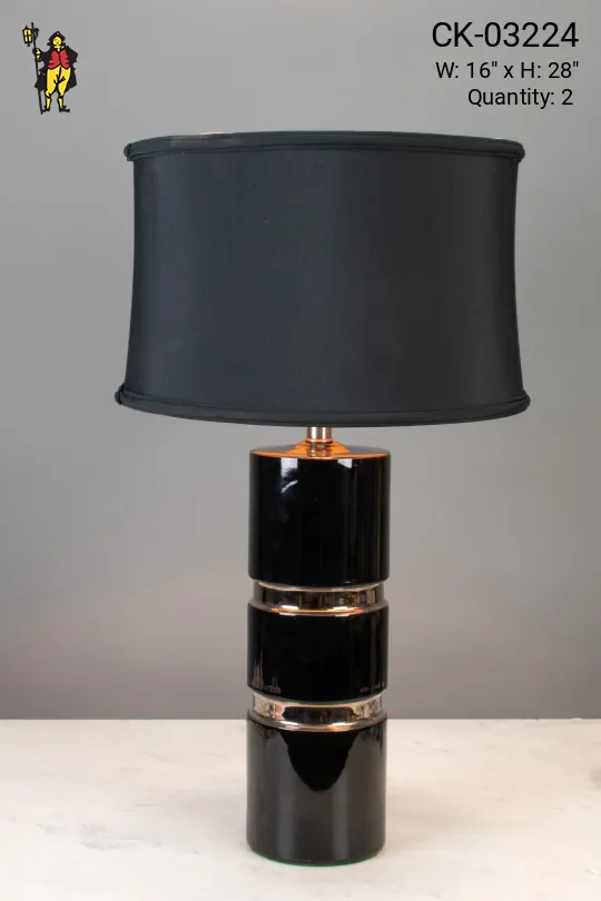 Black & Chrome Modern Table Lamp