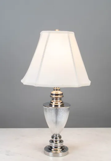 Glass & Chrome Traditional Table Lamp