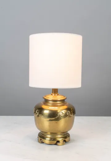 Polished Brass Ocean Wave Table Lamp