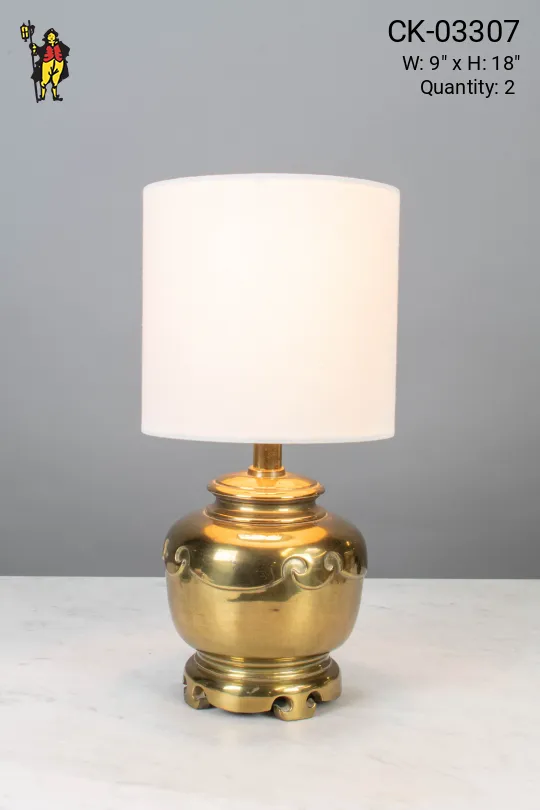 Polished Brass Ocean Wave Table Lamp