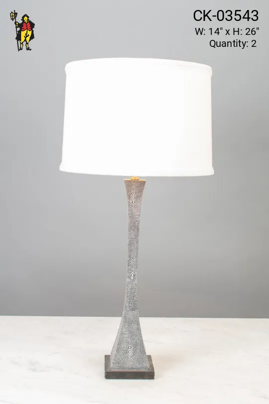 Eclectic Table Lamp w/White Drum Shade