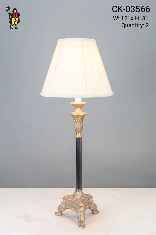 Footed Candle Table Lamp