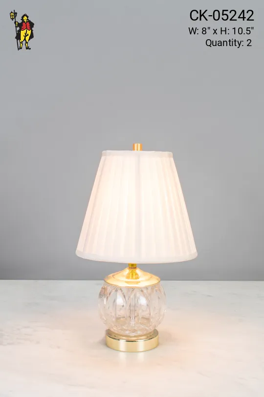 Glass & Brass Small Table Lamp