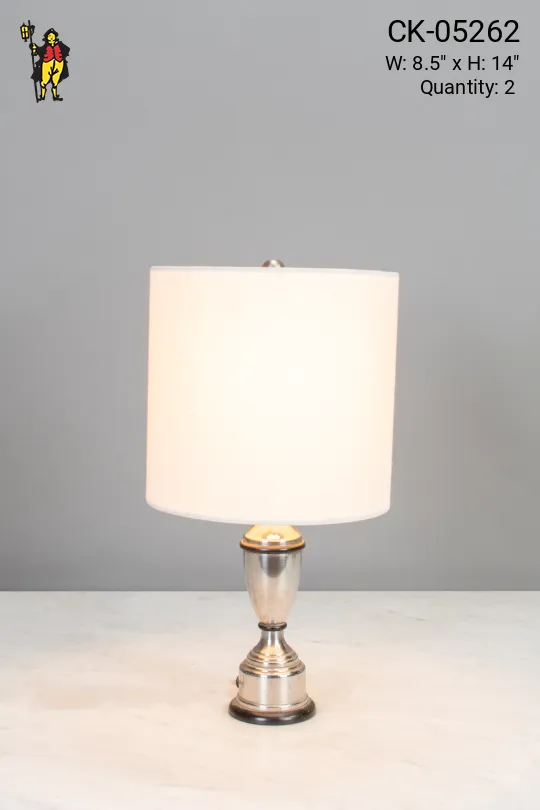 Small Polished Silver Table Lamp
