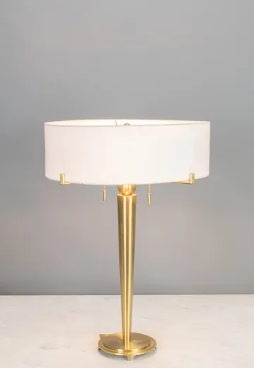 Contemporary Polished Brass Table Lamp