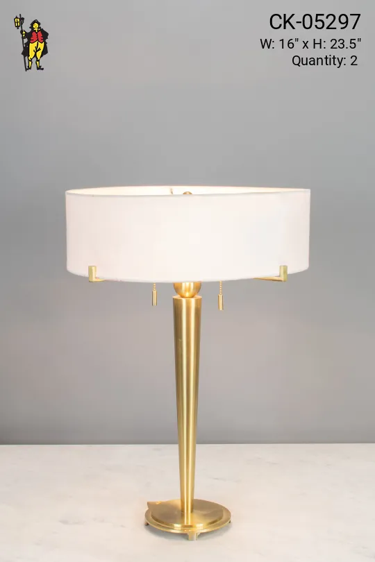 Contemporary Polished Brass Table Lamp