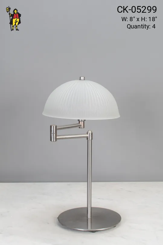 Contemporary Adjustable Silver Table Lamp