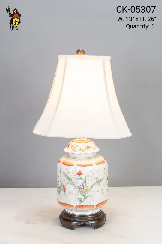 Floral Painted Ceramic Table Lamp