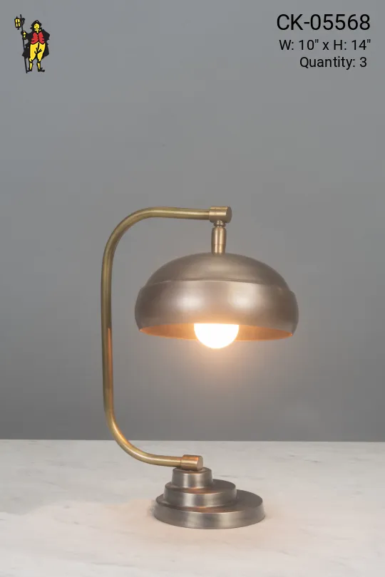 Mid Century Metal Shaded Table Lamp