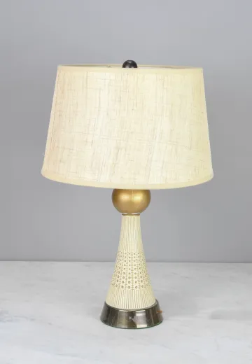 Beige & Brass Table Lamp