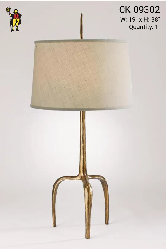 Three Leg Brass Table Lamp