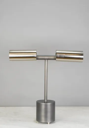 Two Light Metal Table Lamp