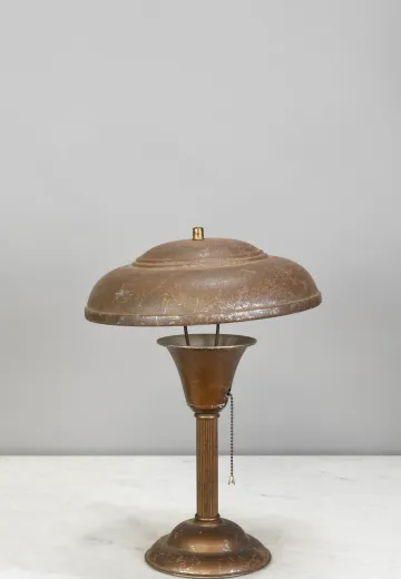 Distressed Metal Shaded Table Lamp