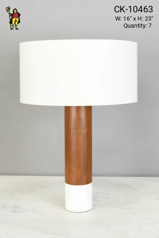 Modern Wood & Marble Table Lamp