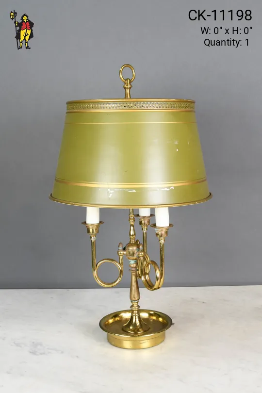 Brass Three Candle Bouliette Style Table Lamp