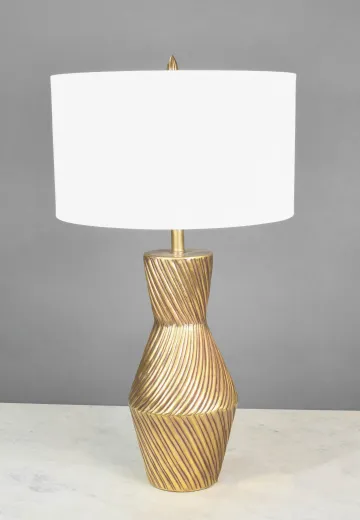 Modern Brass Swirl Table Lamp