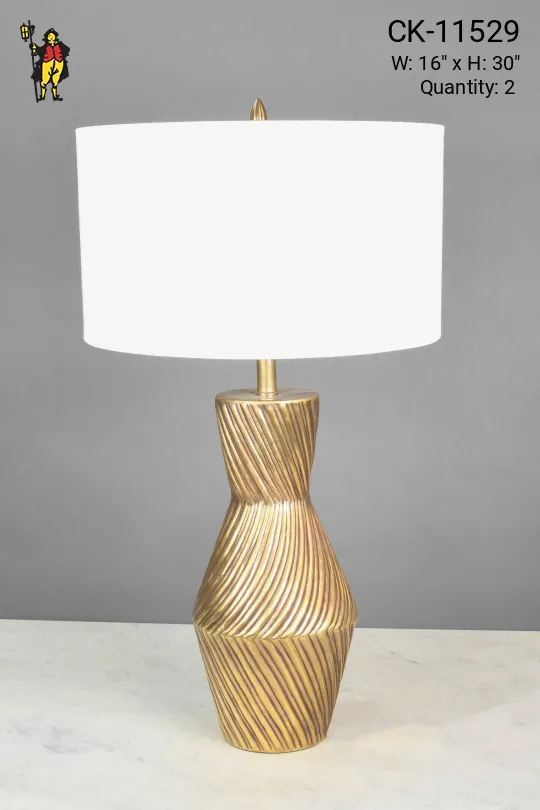 Modern Brass Swirl Table Lamp