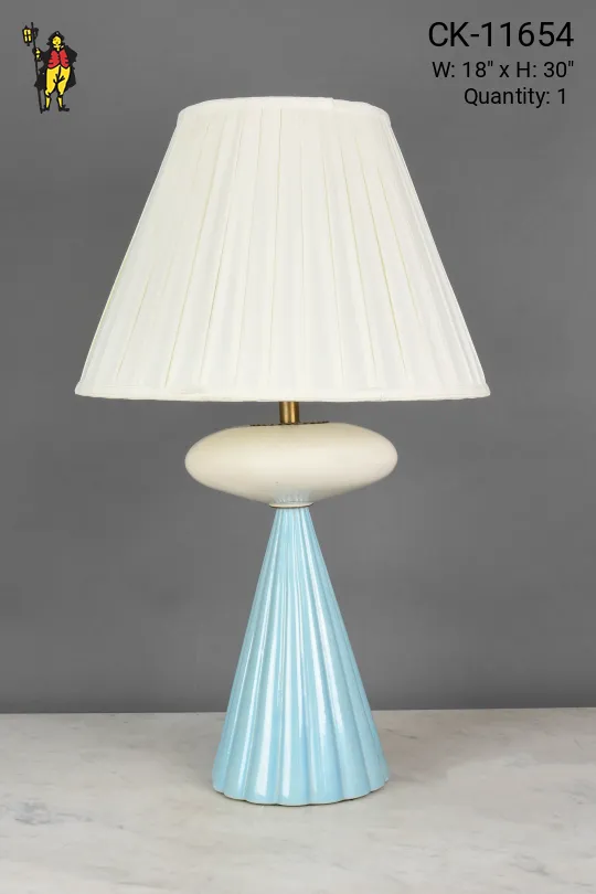 Sky Blue & White Ceramic Table Lamp