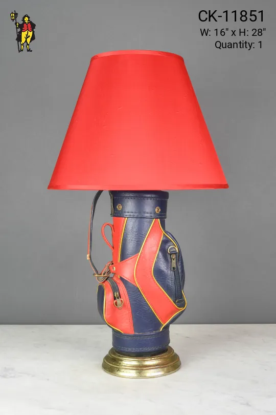Blue & Red Golf Bag Table Lamp