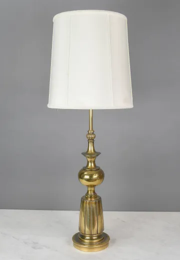 Tall Polished Brass Table Lamp