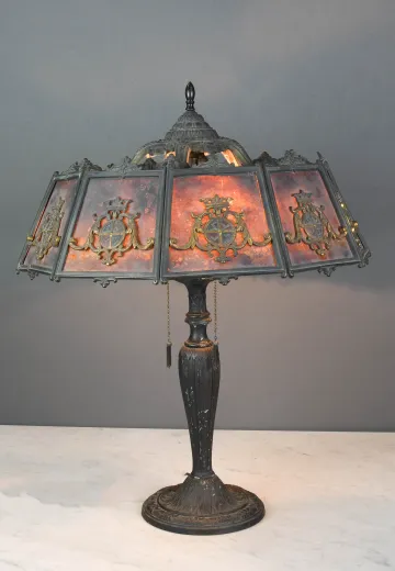 Mica Shaded Mission Style Bronze Table Lamp