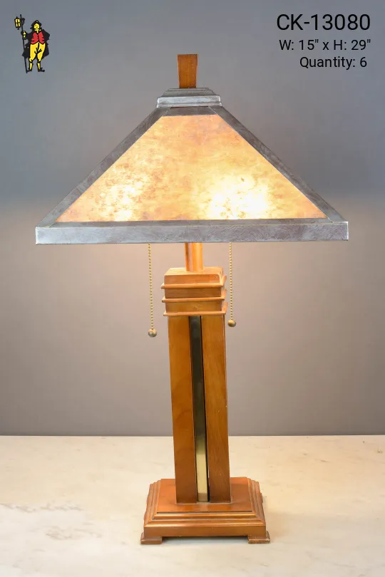 Wooden "Library" Table Lamp