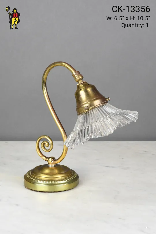 Simple Single Light Halophane Table Lamp