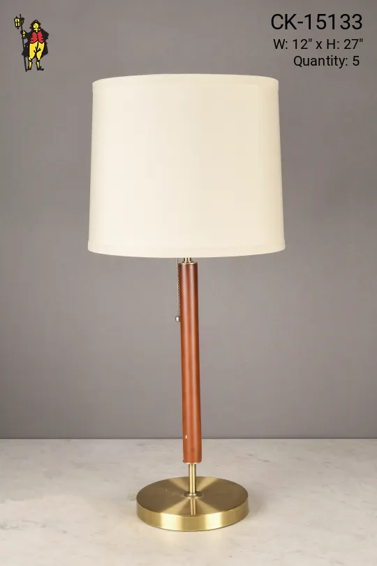 Wood & Brass Table Lamp