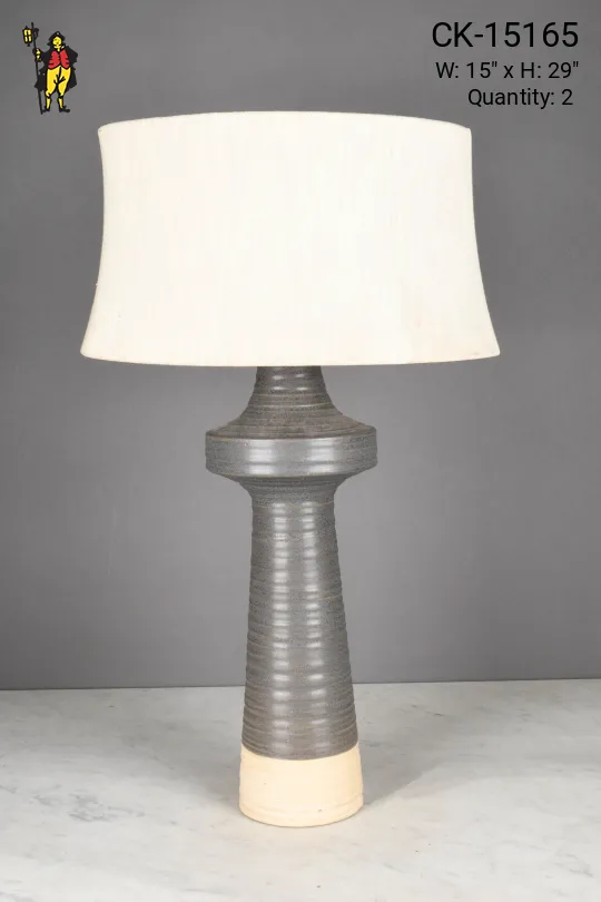 Ceramic Grey & White Table Lamp