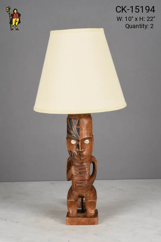 Wooden "Tiki" Table Lamp - Tiki Collection