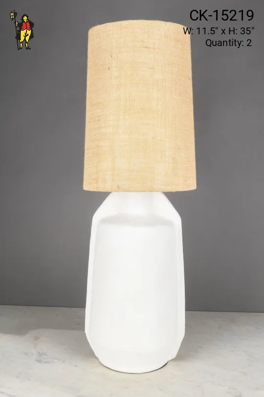 White Oversize Ceramic Table Lamp