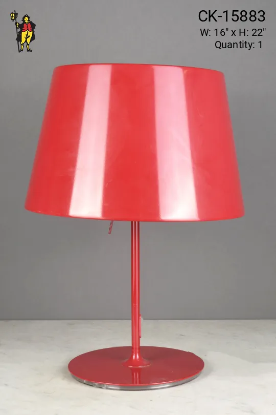Red Metal Shaded Table Lamp