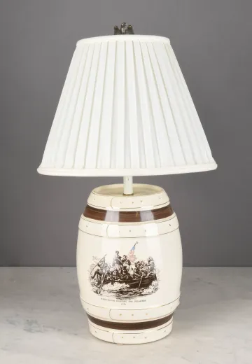 Painted Ceramic Revolutionary War Table Lamp