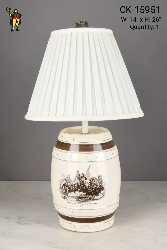 Painted Ceramic Revolutionary War Table Lamp