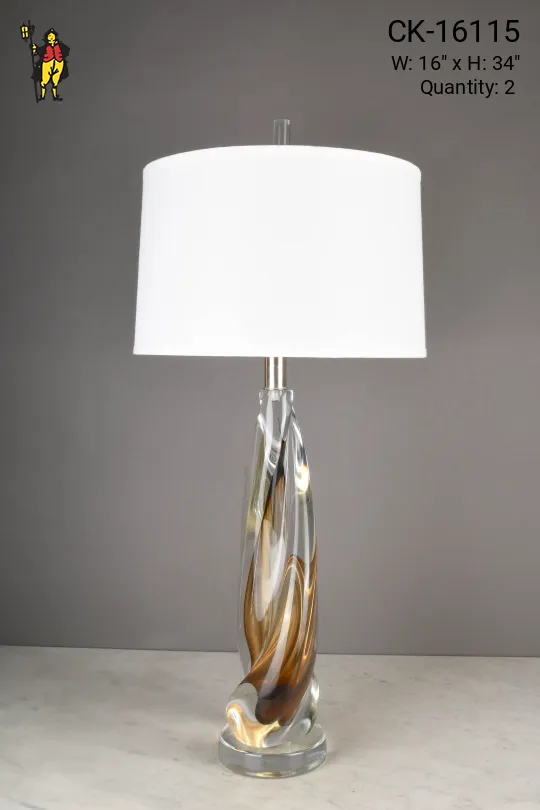 Glass Abstract Swirl Table Lamp