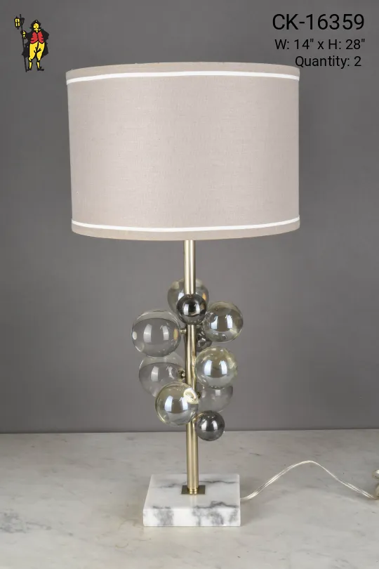 Glass Globes Table Lamp w/Marble Base
