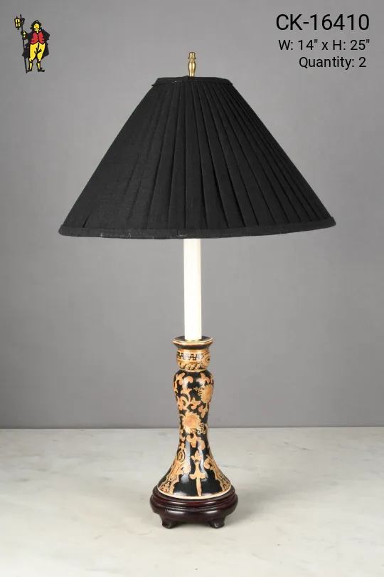 Traditional Wooden Painted Formal Table Lamp
