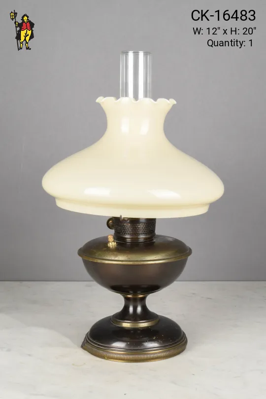 Antique Brass Electrified Faux Oil Table Lamp