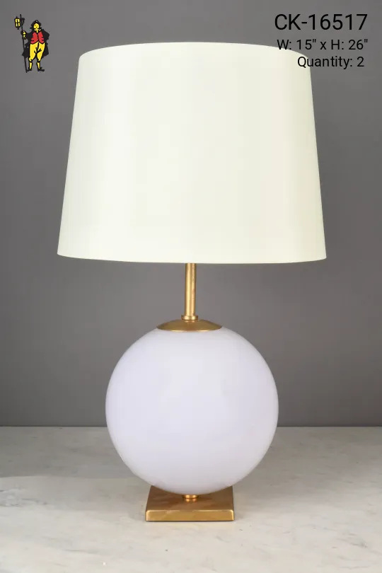 Purple & Brass Spherical Table Lamp