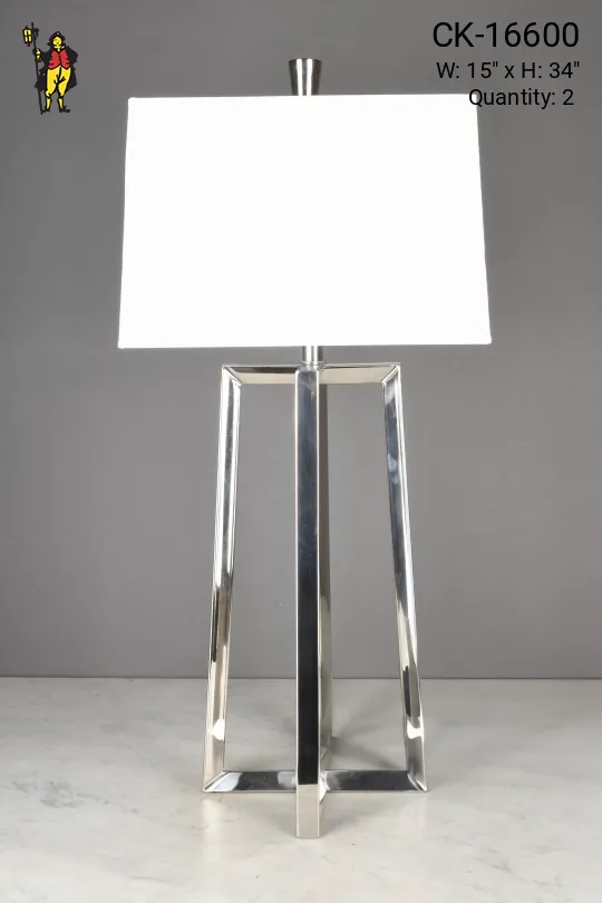 Polished Nickel Modern Table Lamp