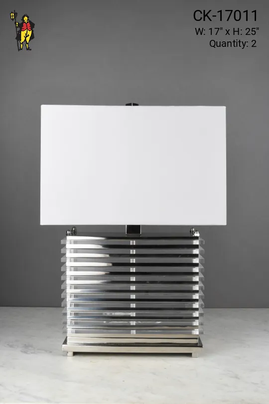 Modern Glass Rectangular Table Lamp