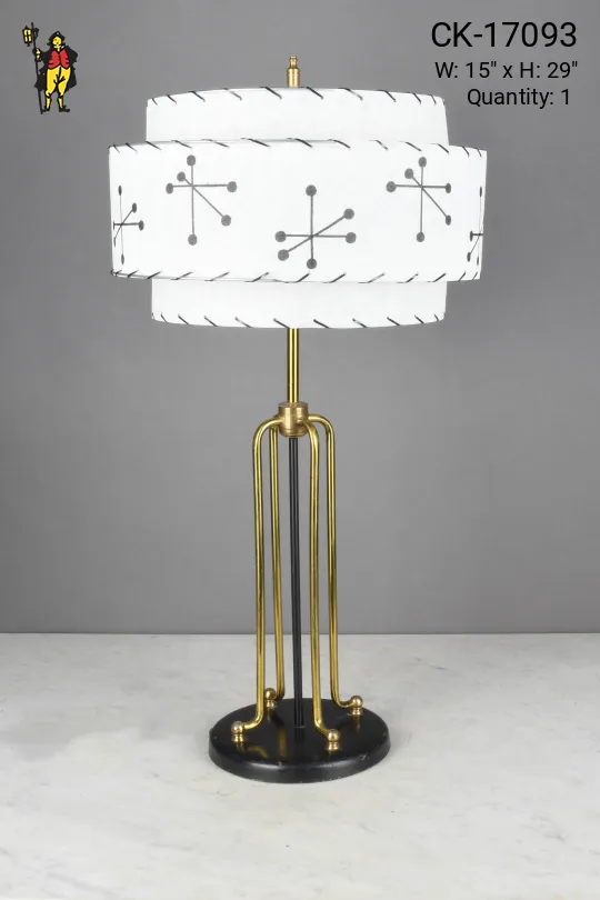 Black & Brass Mid Century Table Lamp