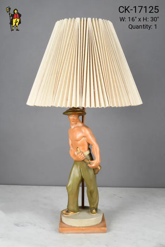 Ceramic Male Figure/Bust Table Lamp